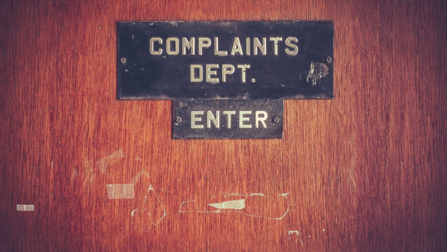 complaints department sign