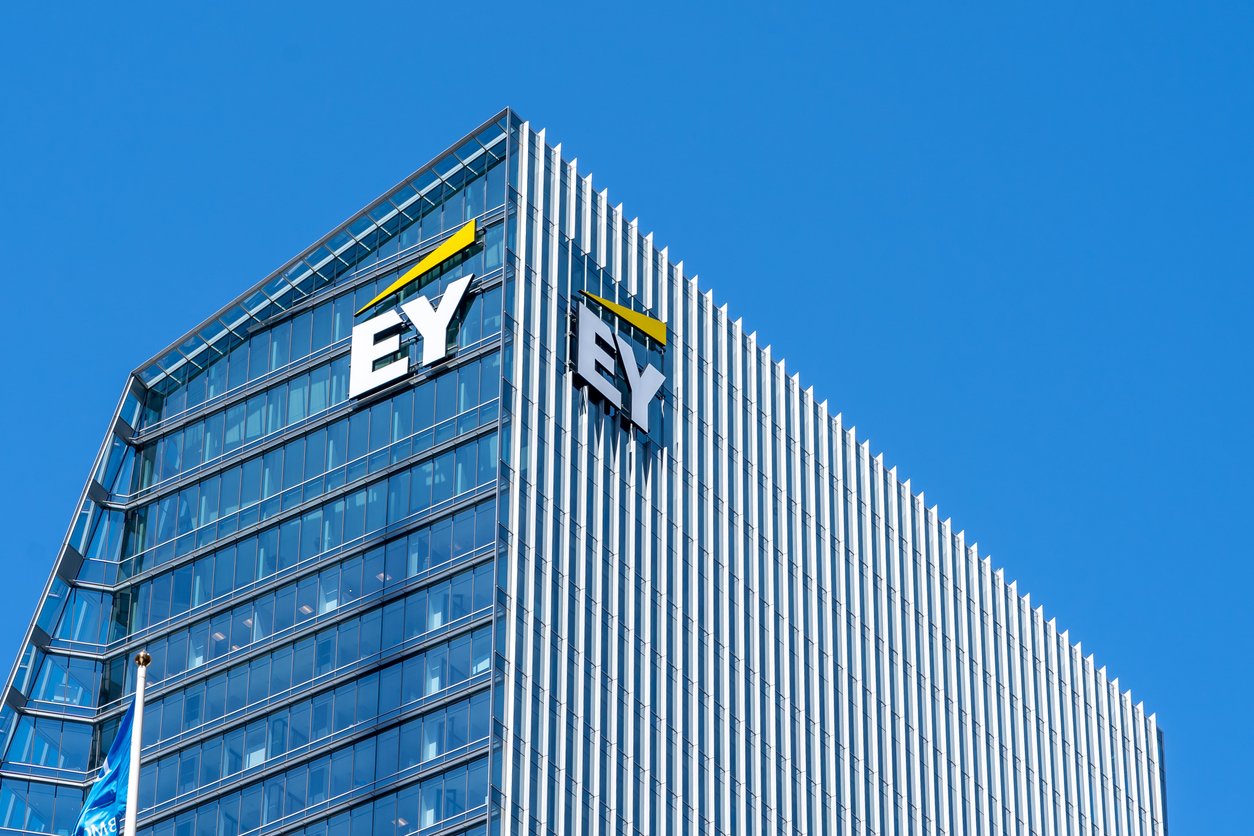 EY logo on exterior of building