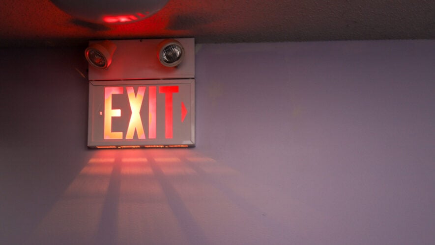 an exit sign