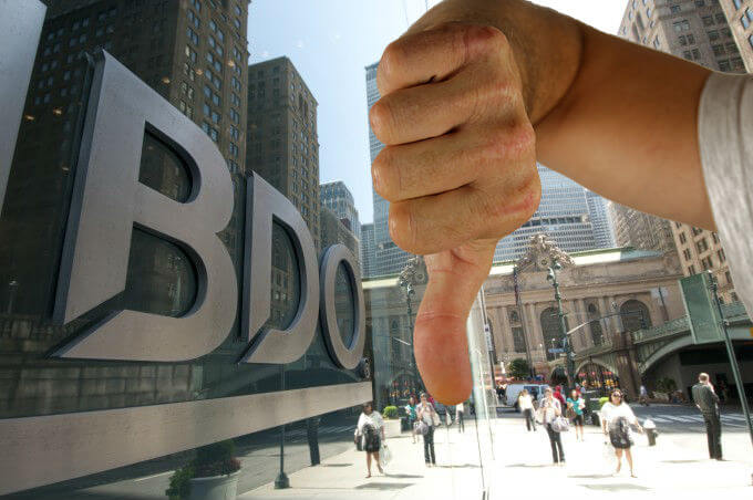 Thumbs down BDO LLP