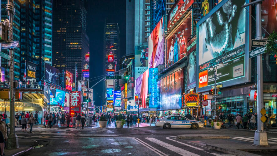 Time Square in New York city by night